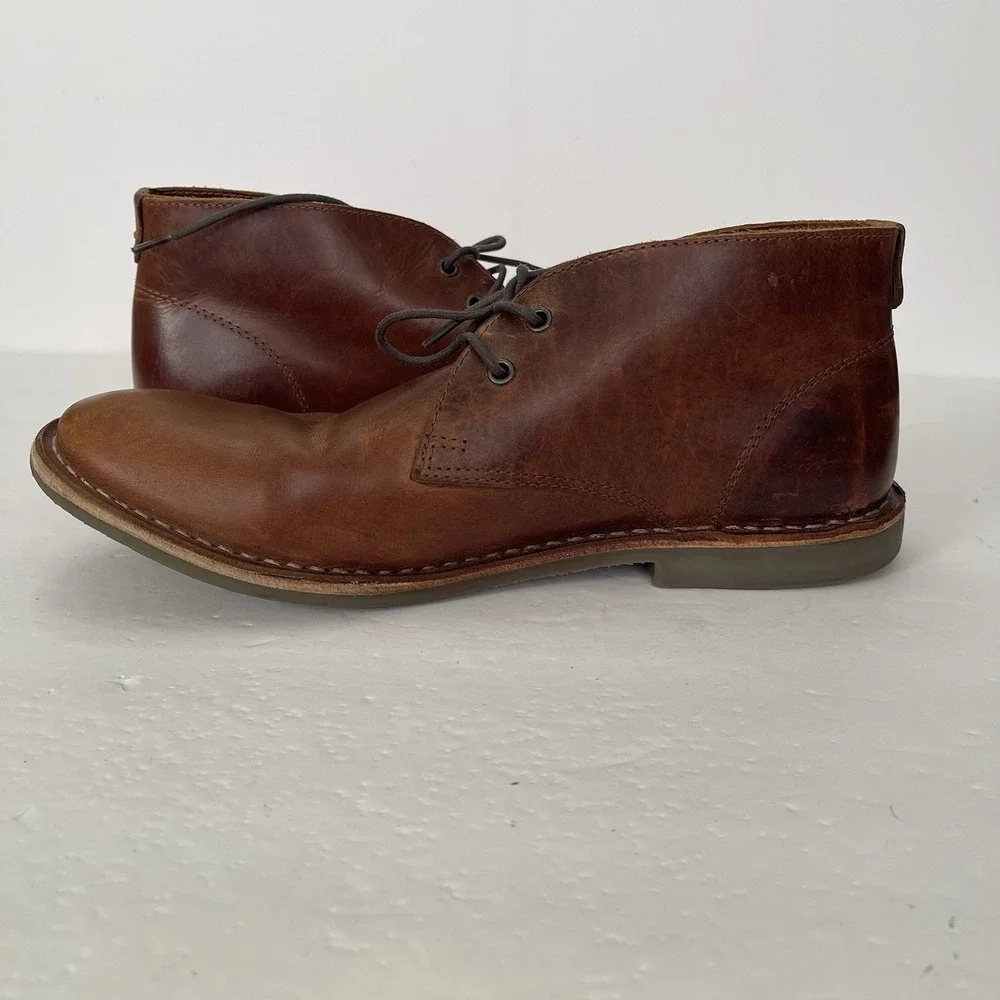Franco Fortini Dade Brown Leather Chukka Dress Boots Shoes Mens 10 Career‎